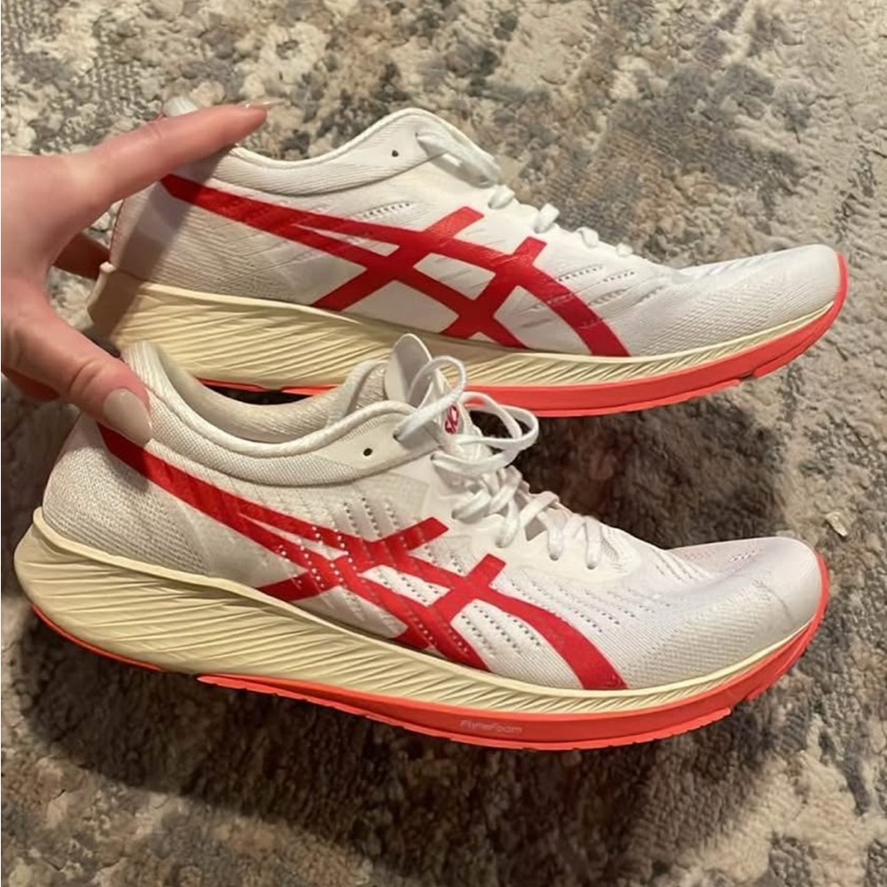 ASICS Metaracer White Sunrise Red- Mens Size 9
